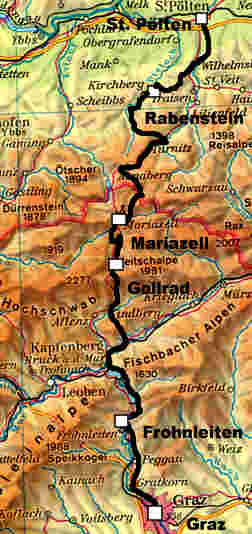 Landkarte St. Plten - Graz