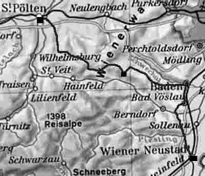 Karte St. Plten - Wiener Neustadt
