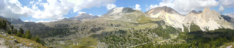 Blick vom Limojoch auf die Fanesalm