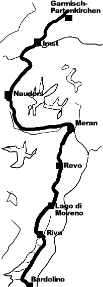 Landkarte Garmisch - Bardolino