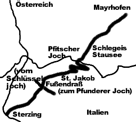 Karte Pfitscher Joch