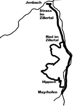 Landkarte Zillertaler Hhenstrae