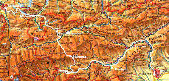 Karte Salzburg - Graz